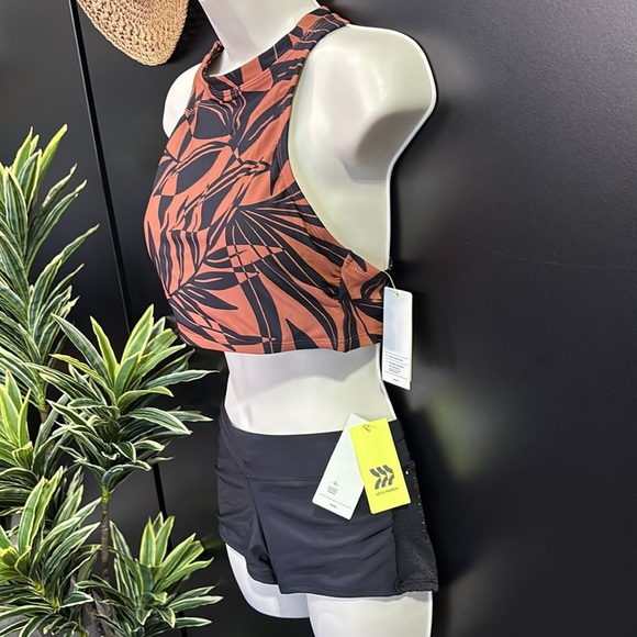 All In Motion UPF 50+ two piece swim,racerback top,boy shorts,removable pads - Picture 3 of 15